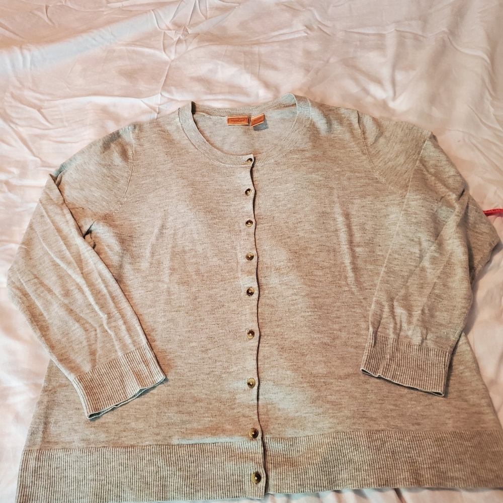Light gray Long sleeve button up sweater